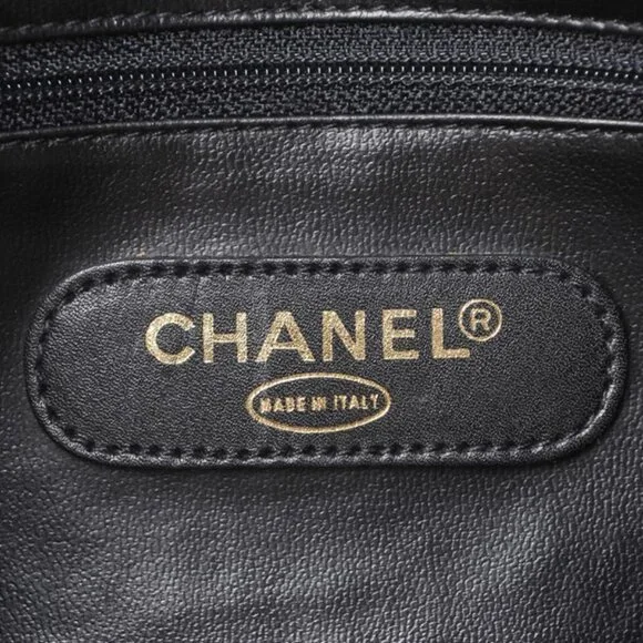 CHANEL Bicolor Coco Mark Handbag Boston Bag Leather Black - Picture 7 of 10